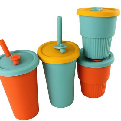 Travel Camp Cốc cà phê silicon có thể gập lại 350ml có nắp rơm