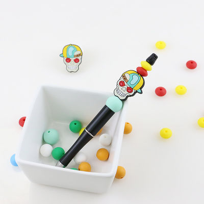 Bí ngô hộp sọ halloween tùy chỉnh Hạt tiêu điểm silicone cho móc khóa bút tự làm