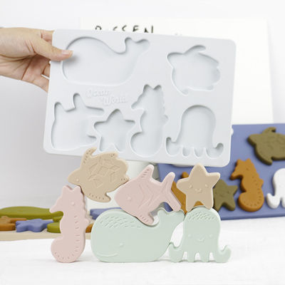 chất lượng  Sea Ocean Animals Silicone Puzzle , Educational Montessori Baby Puzzle nhà máy sản xuất
