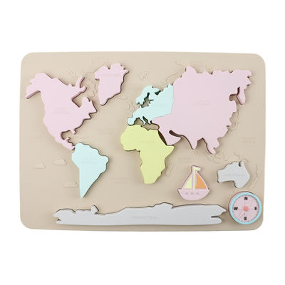 Bản đồ thế giới lục địa và đại dương Silicone câu đố món quà trẻ em Montessori giáo dục