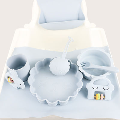 Bán buôn Baby Geschirr Led Cai sữa Yếm silicon Thìa Muỗng Muỗng Bát Tấm silicon Cho Bé Bộ Đồ Ăn Sản Phẩm