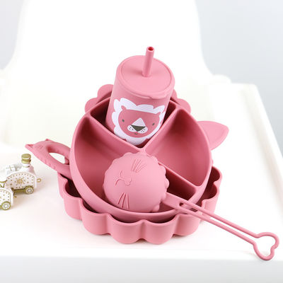 Bán buôn Baby Geschirr Led Cai sữa Yếm silicon Thìa Muỗng Muỗng Bát Tấm silicon Cho Bé Bộ Đồ Ăn Sản Phẩm