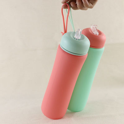 OEM ODM Chai nước silicon mềm có thể gập lại 500Ml để chạy