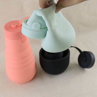 OEM ODM Chai nước silicon mềm có thể gập lại 500Ml để chạy