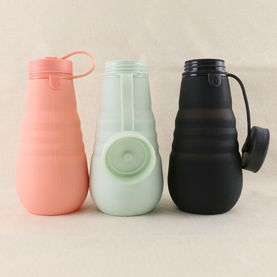 OEM ODM Chai nước silicon mềm có thể gập lại 500Ml để chạy