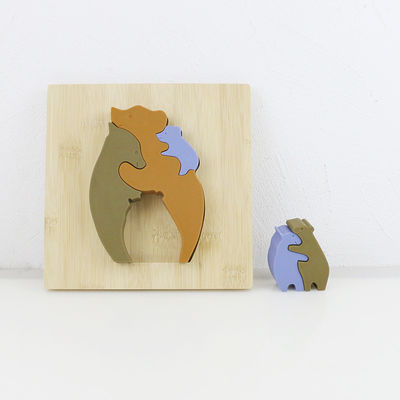 Đồ chơi ghép hình bằng gỗ cho trẻ em hình gấu để học Montessori