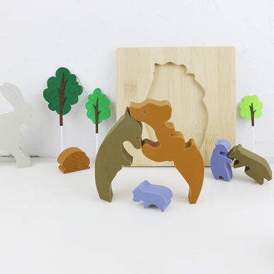 Đồ chơi ghép hình bằng gỗ cho trẻ em hình gấu để học Montessori