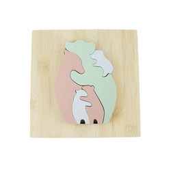 Đồ chơi ghép hình bằng gỗ cho trẻ em hình gấu để học Montessori