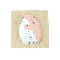 Đồ chơi ghép hình bằng gỗ cho trẻ em hình gấu để học Montessori