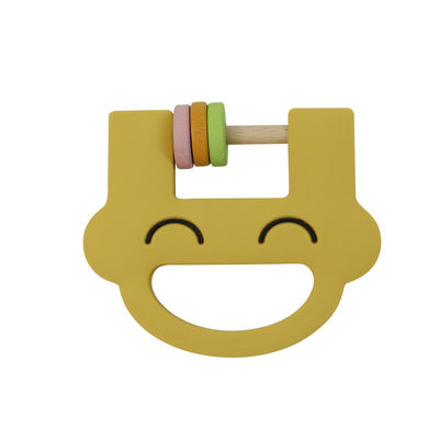 Smile Face Dễ thương silicon Đồ chơi trẻ em silicon Rattle Teether Với Logo tùy chỉnh OEM ODM