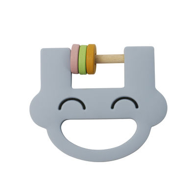 Smile Face Dễ thương silicon Đồ chơi trẻ em silicon Rattle Teether Với Logo tùy chỉnh OEM ODM