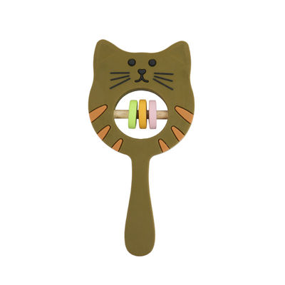 Kitty Shape Food Grade silicon Rattle Teether cho trẻ mới biết đi