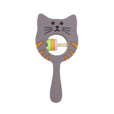 Kitty Shape Food Grade silicon Rattle Teether cho trẻ mới biết đi