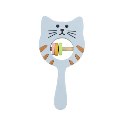 Kitty Shape Food Grade silicon Rattle Teether cho trẻ mới biết đi