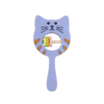 Kitty Shape Food Grade silicon Rattle Teether cho trẻ mới biết đi