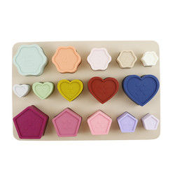 Baby Toddler silicon Puzzle Non Toxic With Star Heart Flower Shape