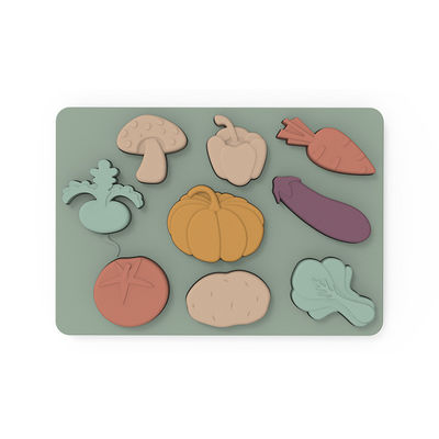 Rau Shape Montessori Jigsaws Puzzle Chất liệu silicon cấp thực phẩm