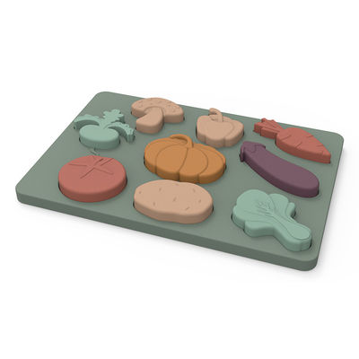 Rau Shape Montessori Jigsaws Puzzle Chất liệu silicon cấp thực phẩm