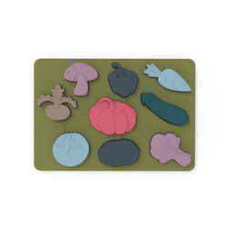 Rau Shape Montessori Jigsaws Puzzle Chất liệu silicon cấp thực phẩm