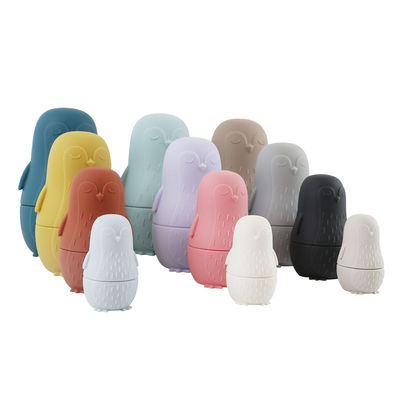 nhai silicone chim cánh cụt silicone xếp chồng đồ chơi trẻ em đồ chơi silicone xếp chồng cho trẻ sơ sinh tắm chơi