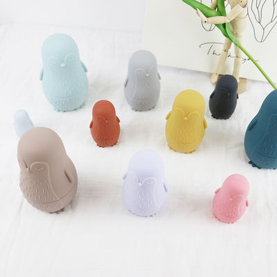 nhai silicone chim cánh cụt silicone xếp chồng đồ chơi trẻ em đồ chơi silicone xếp chồng cho trẻ sơ sinh tắm chơi