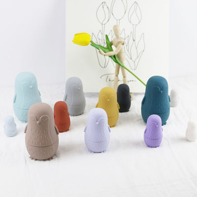 nhai silicone chim cánh cụt silicone xếp chồng đồ chơi trẻ em đồ chơi silicone xếp chồng cho trẻ sơ sinh tắm chơi
