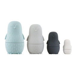 nhai silicone chim cánh cụt silicone xếp chồng đồ chơi trẻ em đồ chơi silicone xếp chồng cho trẻ sơ sinh tắm chơi