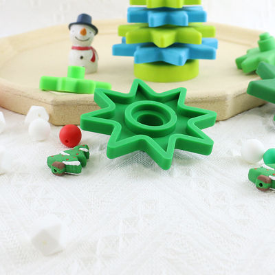 Khối nhẫn xếp chồng bằng silicon mềm Babe có hình cây thông Noel