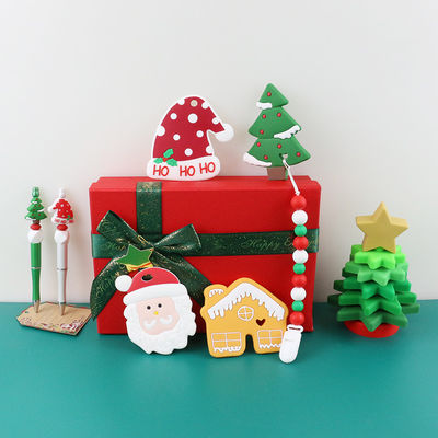 Đồ chơi silicon trẻ em miễn phí BPA, đồ chơi xếp cây thông Noel cho trẻ em