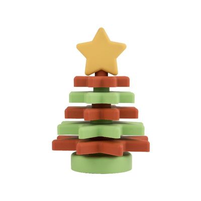 Giáng sinh silicon Star Stacker Thân thiện với môi trường miễn phí BPA cho giáo dục trẻ em