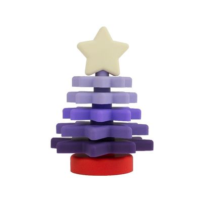 Giáng sinh silicon Star Stacker Thân thiện với môi trường miễn phí BPA cho giáo dục trẻ em