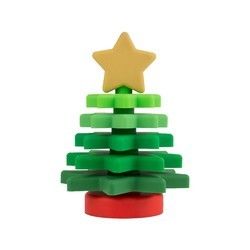 Giáng sinh silicon Star Stacker Thân thiện với môi trường miễn phí BPA cho giáo dục trẻ em