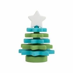 Giáng sinh silicon Star Stacker Thân thiện với môi trường miễn phí BPA cho giáo dục trẻ em
