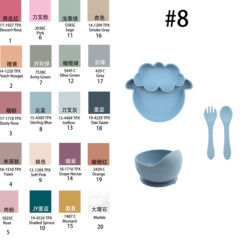 Phong cách hiện đại Bộ đồ ăn tối silicone, BPA miễn phí Baby silicone đĩa chén chén bib muỗng nĩa Set cho ăn