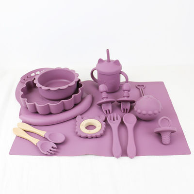sản phẩm silicone tùy chỉnh Food Grade silicone cho ăn Set phim hoạt hình mèo phong cách silicone baby food set