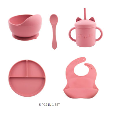 Không độc hại silicone cho bé ăn Set silicone người giữ búp bê silicone Bib và đĩa Set với logo tùy chỉnh