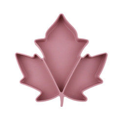 Tấm silicon dành cho trẻ mới biết đi cấp thực phẩm, Tấm chia hình dạng hút hình dạng Maple Không thể phá vỡ