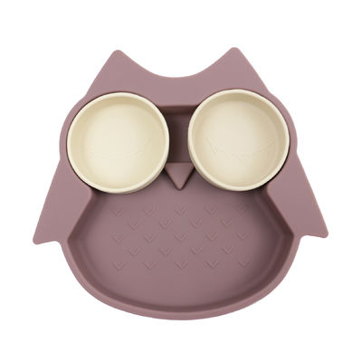 Owl Shape silicon Baby Tấm hút không độc hại Không chứa BPA với màu Pantone