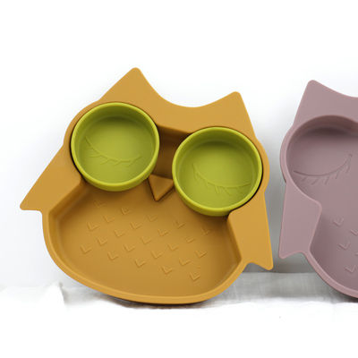 Owl Shape silicon Baby Tấm hút không độc hại Không chứa BPA với màu Pantone