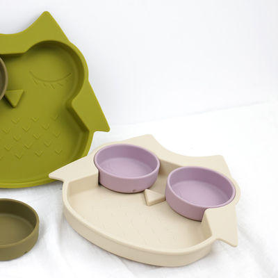 Owl Shape silicon Baby Tấm hút không độc hại Không chứa BPA với màu Pantone