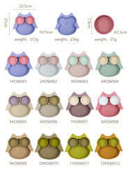 Owl Shape silicon Baby Tấm hút không độc hại Không chứa BPA với màu Pantone