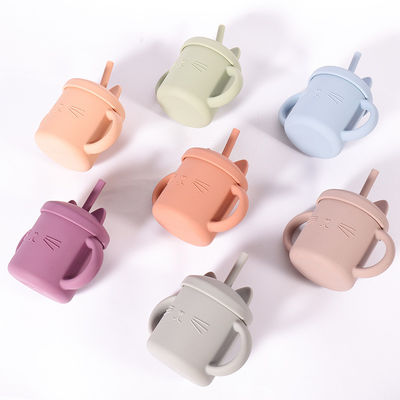 Cấp thực phẩm Cốc silicon dành cho trẻ mới biết đi Thân thiện với môi trường Mèo con Phong cách động vật