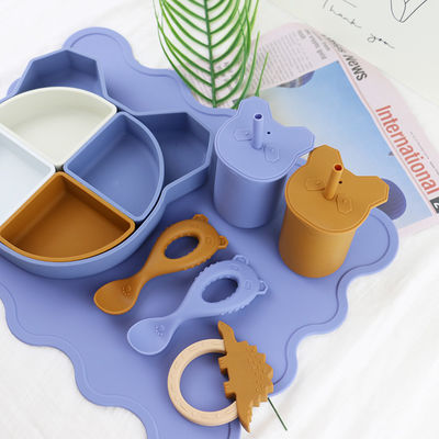 Leak Proof Soft silicon Kids Cup Cấp thực phẩm có nắp rơm OEM