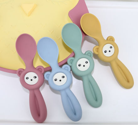 Nĩa và thìa silicon phong cách gấu trúc mềm mại dễ thương cho trẻ nhỏ