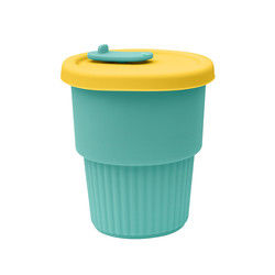 Travel Camp Cốc cà phê silicon có thể gập lại 350ml có nắp rơm