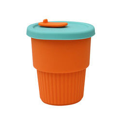 Travel Camp Cốc cà phê silicon có thể gập lại 350ml có nắp rơm