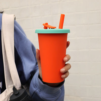 Hot Proof Portable silicon Kids Cup For Tea Milk Juice 300ml 350ml