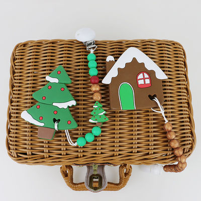 DIY silicon Christmas Tree Teether, Hạt cao su mềm an toàn khi mọc răng