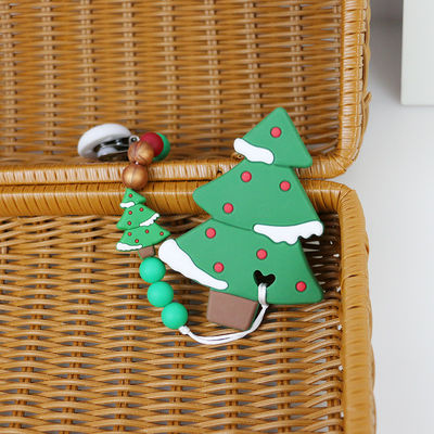 DIY silicon Christmas Tree Teether, Hạt cao su mềm an toàn khi mọc răng