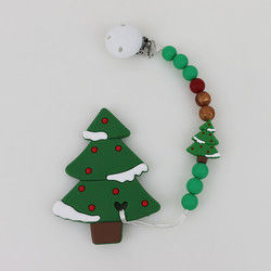 DIY silicon Christmas Tree Teether, Hạt cao su mềm an toàn khi mọc răng